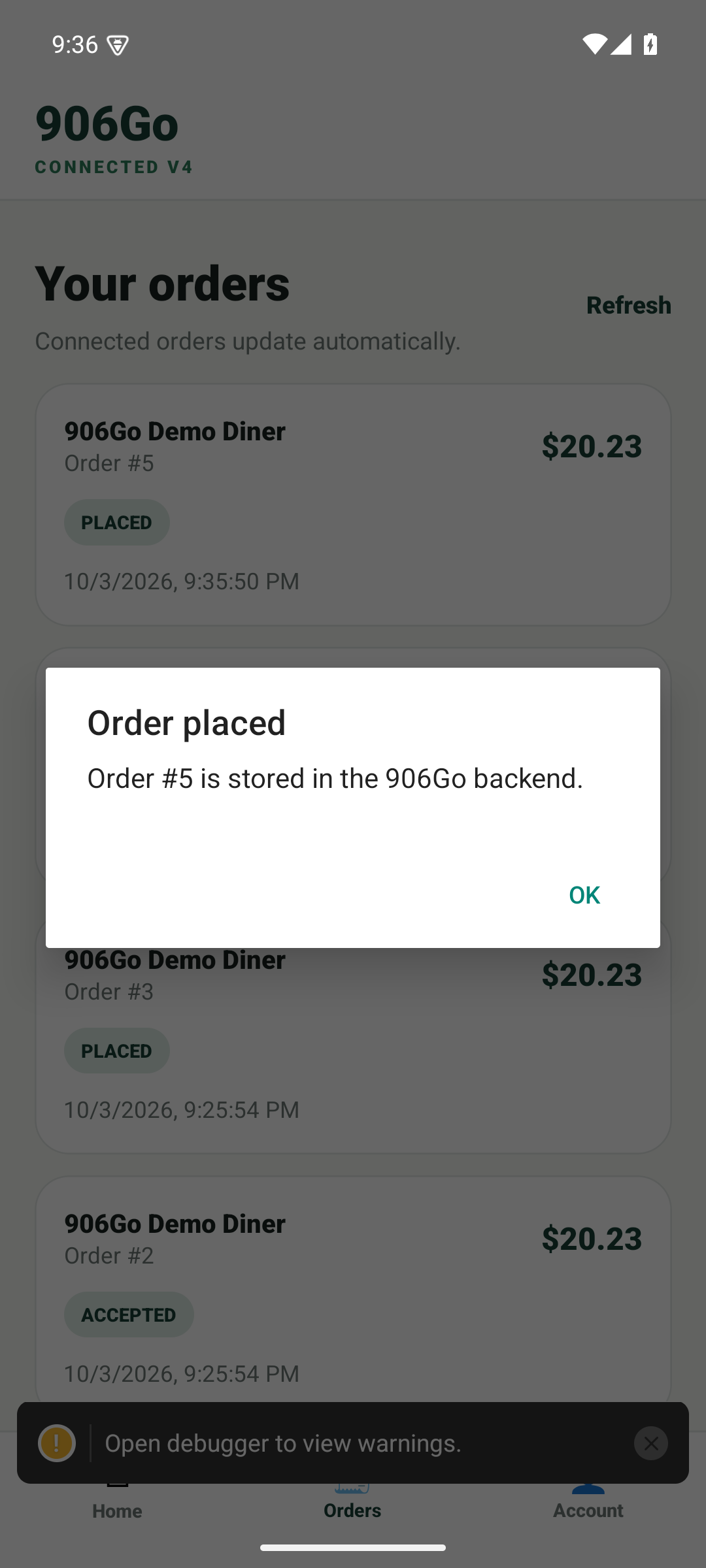 906GO Android development build order confirmation
