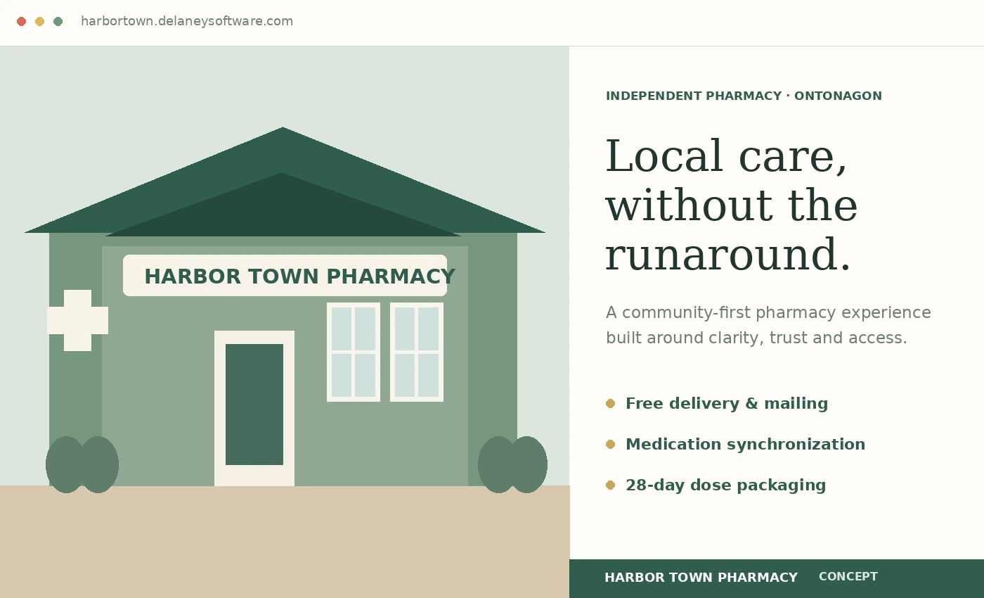 Harbor Town Pharmacy website concept
