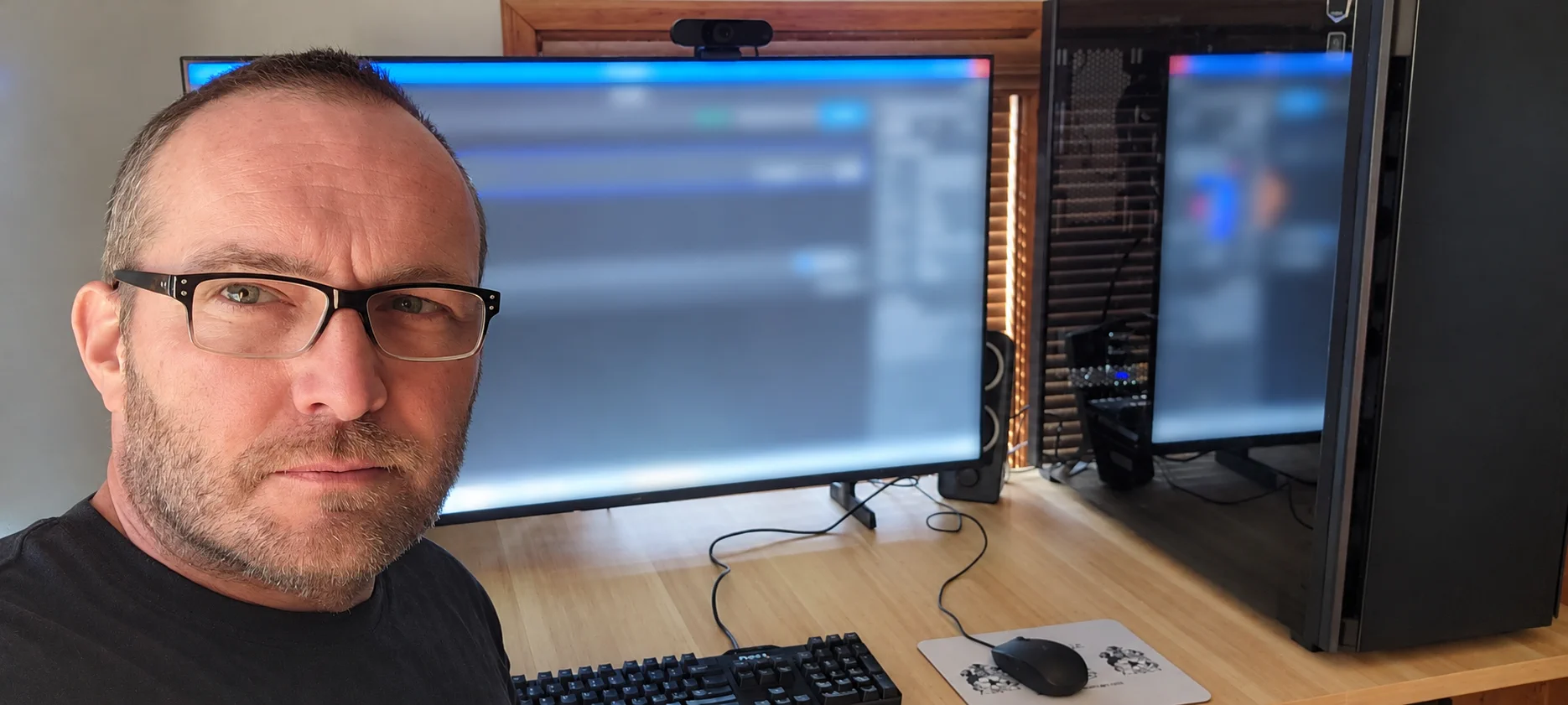Mike Delaney beside the Project Keystone workstation