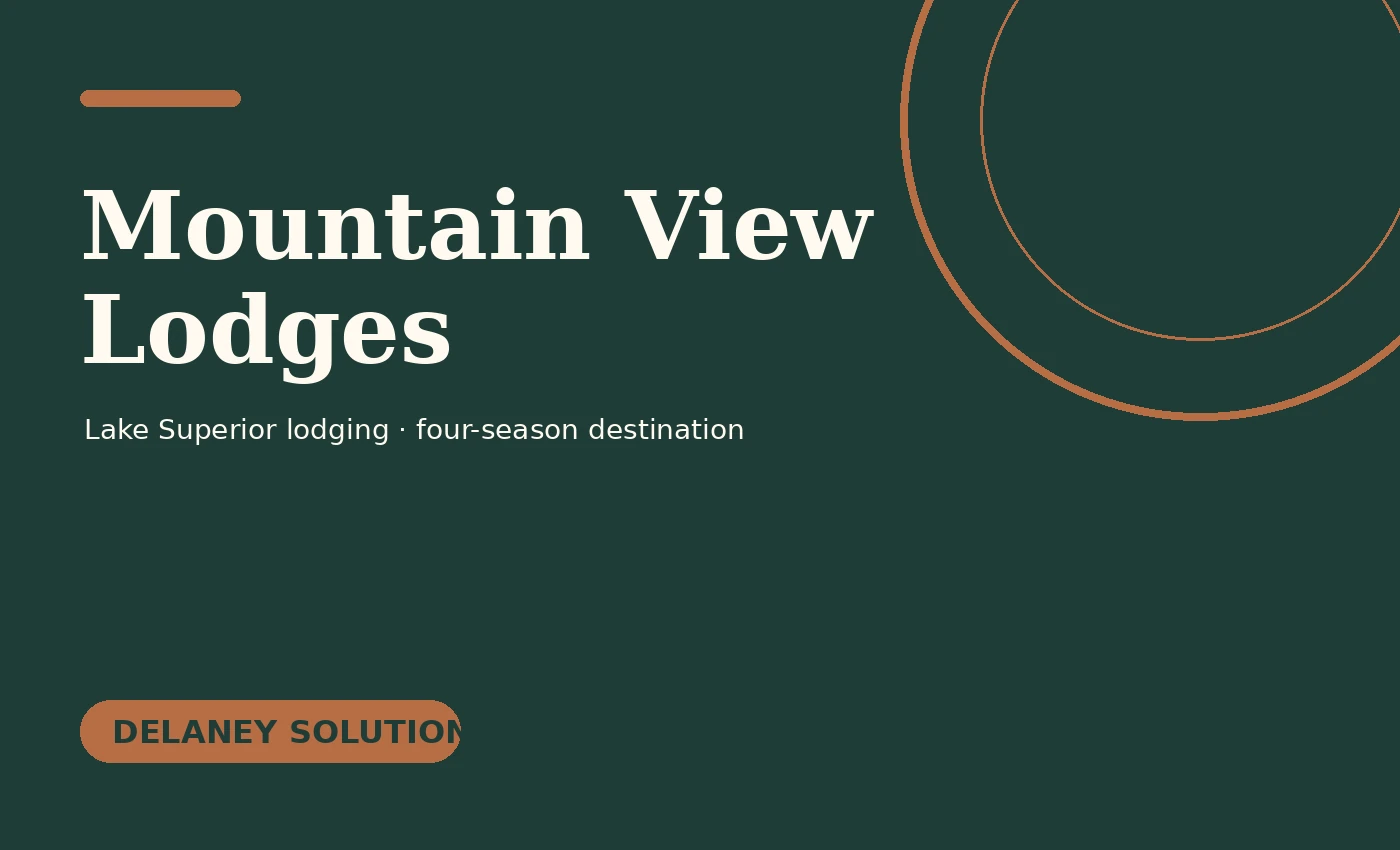 Mountain View Lodges Lake Superior tourism website concept